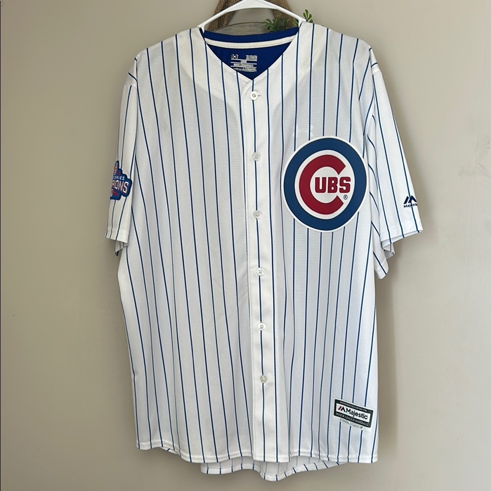 NWOT Chicago Cubs JAVIER BAEZ 2016 World Series Champions JERSEY Majestic XL